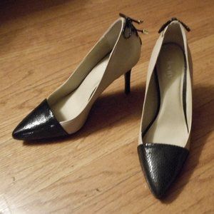 NEW Leather Tan & Black Heels by Levity